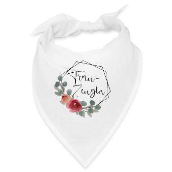 Trauzeugin - Hexagon Vintage Blumen - Bandana - Weiß - Vorne