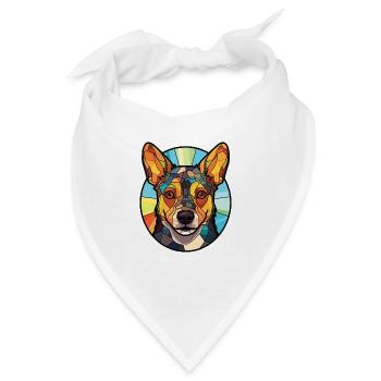 Lancashire Heeler Hunderasse buntes Aquarell - Bandana - Weiß - Vorne