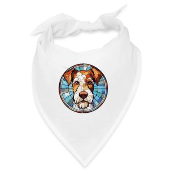 Draht Foxterrier Hunderasse Aquarell Illustration - Bandana - Weiß - Vorne