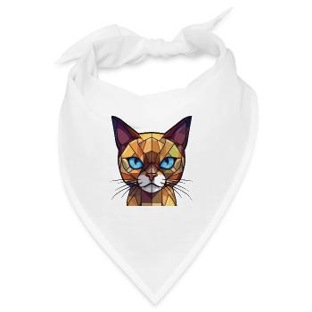 Burmesische Katzenrasse Bunte Aquarell-Illustration - Bandana - Weiß - Vorne