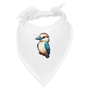 Kookaburra Cartoon Kawaii Aquarell Illustration - Bandana - Weiß - Vorne