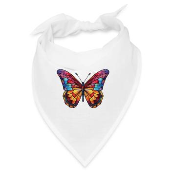 Schmetterling Bunte Aquarell-Tierillustration - Bandana - Weiß - Vorne