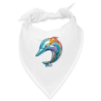 Delphin Bunte Aquarell-Tierillustration - Bandana - Weiß - Vorne