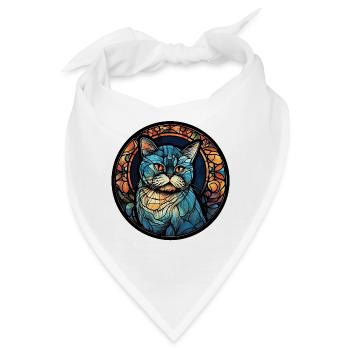 Exotische Kurzhaarkatzenrasse Aquarellglas - Bandana - Weiß - Vorne