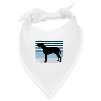 Braque Du Bourbonnais Hund Silhouette Retro Sonnenuntergang - Bandana - Weiß - Vorne