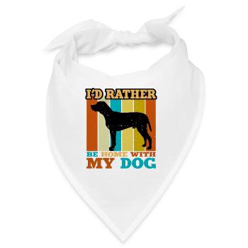 Braque du Bourbonnais Hund Silhouette Retro Sonnenuntergang - Bandana - Weiß - Vorne