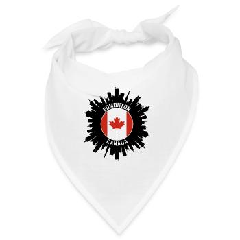 Edmonton Skyline Kanada Flagge Reisesouvenir - Bandana - Weiß - Vorne