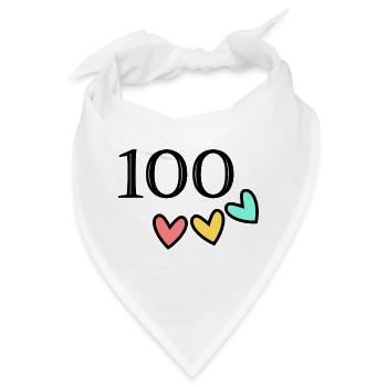 100. 100 JAHRE. 100-JÄHRIGES JUBILÄUM. 100. GEBURTSTAG - Bandana - Weiß - Vorne