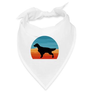 Englisch Setter Hundeliebhaber Silhouette Vintage Sonnenuntergang - Bandana - Weiß - Vorne