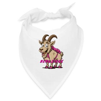 Bergziege – Lustiges Wander Design für Gipfelstürm - Bandana - Weiß - Vorne