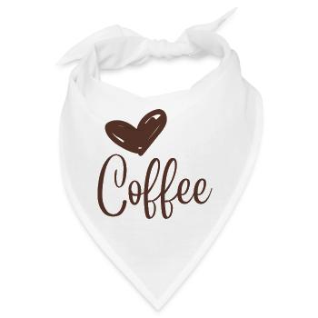 Kaffeeliebe in Kalligrafie-Print - Bandana - Weiß - Vorne