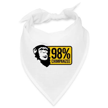 Chimpanse Affe Lustiges Tier Motiv - Bandana - Weiß - Vorne
