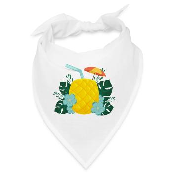 Ananas Drink - Tropischer Cocktail Sommer - Bandana - Weiß - Vorne