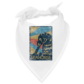 Verspieltes Seepferdchen Korallengarten - Bandana - Weiß - Vorne
