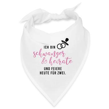 schwanger und heirate Braut Babybauch JGA Gruppe1 - Bandana - Weiß - Vorne