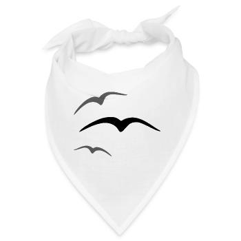 Vogel 3 - Bandana - Weiß - Vorne
