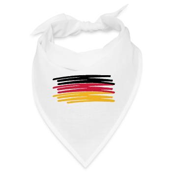 Deutschland Farben Stift gemalt Fahne - Bandana - Weiß - Vorne