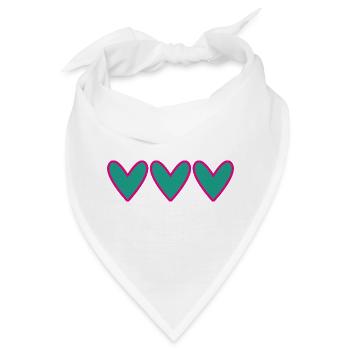 HERZ. HERZ. VALENTINSTAG. LIEBE. LIEBE. PAAR. - Bandana - Weiß - Vorne