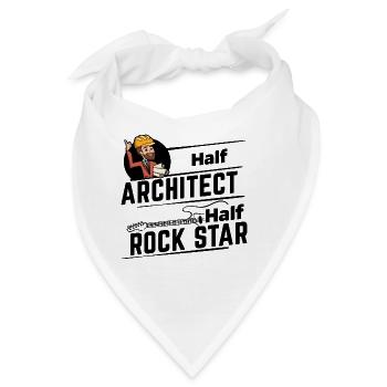 Half Architect, half Rock Star - Architekt Gitarre - Bandana - Weiß - Vorne