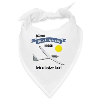 wenn mein flieger ruft - Bandana - Weiß - Vorne