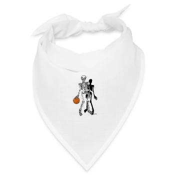 skelett basketball - Bandana Dreieckstuch - Weiß - Vorne