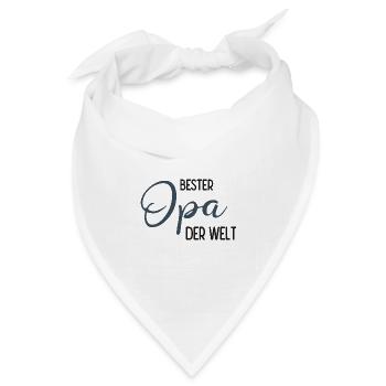 Bester Opa der Welt - Spruchdesign - Bandana Dreieckstuch - Weiß - Vorne