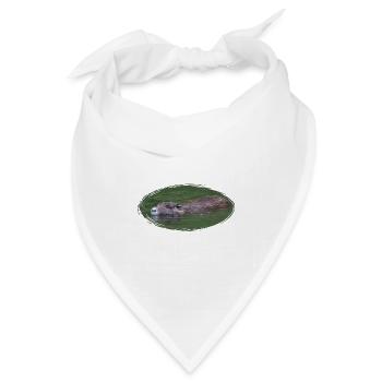 Nutria Biber Biberratte Wasserratte - Bandana Dreieckstuch - Weiß - Vorne