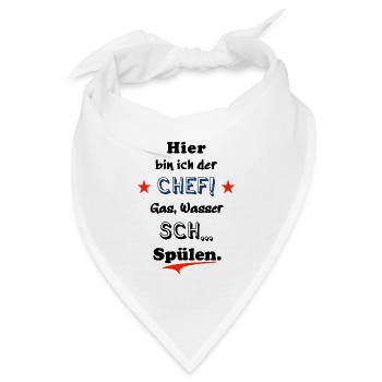 hier bin ich der chef - Bandana Dreieckstuch - Weiß - Vorne