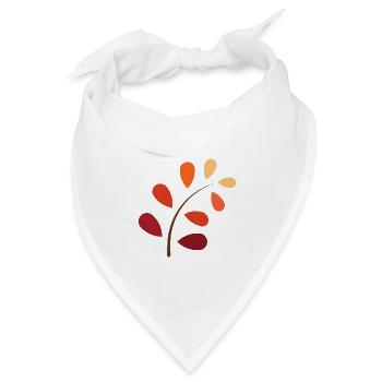Herbstzweig mit Farbverlauf – Natürlich schön - Bandana Dreieckstuch - Weiß - Vorne