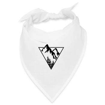 Dreieck, Berge, Wald - Bandana Dreieckstuch - Weiß - Vorne