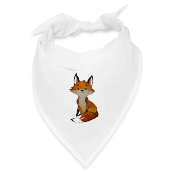 Schlau wie ein Fuchs - T-Shirts, Babykleidung - Bandana Dreieckstuch - Weiß - Vorne