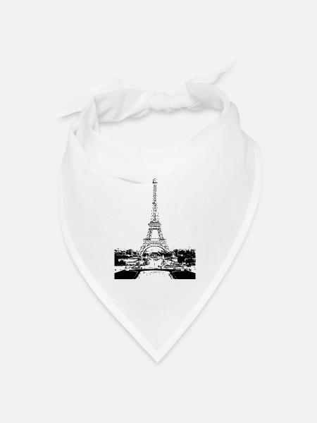 Paris. - Bandana Dreieckstuch - Weiß