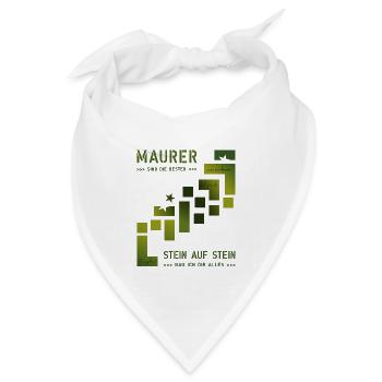 Maurer Hochbau Steinmetz - Bandana Dreieckstuch - Weiß - Vorne