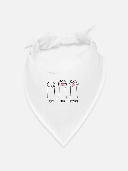 Rock Paper Scissors - Bandana Dreieckstuch - Weiß