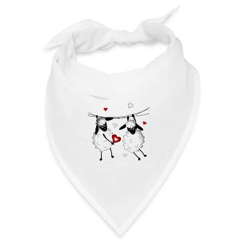Schafe Bock Lamm Lämmer Schaf Ziege Wolle - Bandana Dreieckstuch - Weiß - Vorne