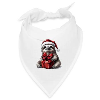 Faultier Weihnachten Weihnachtspullover Geschenk - Bandana Dreieckstuch - Weiß - Vorne