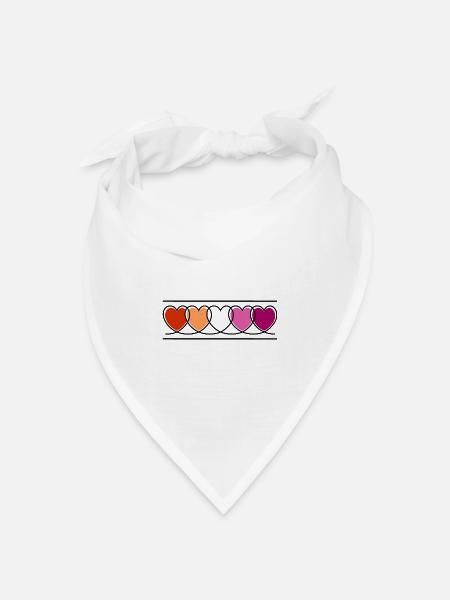 Lesben Lesbe Herzen - Bandana Dreieckstuch - Weiß