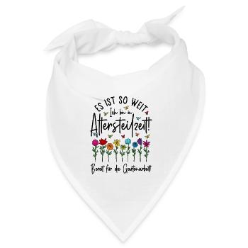 Altersteilzeit - Bereit für die Gartenarbeit  - Bandana Dreieckstuch - Weiß - Vorne