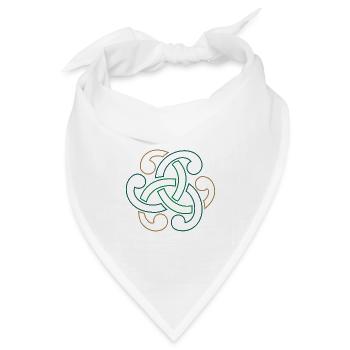 Keltischer Knoten - Bandana Dreieckstuch - Weiß - Vorne