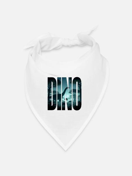 Dino - Bandana Dreieckstuch - Weiß