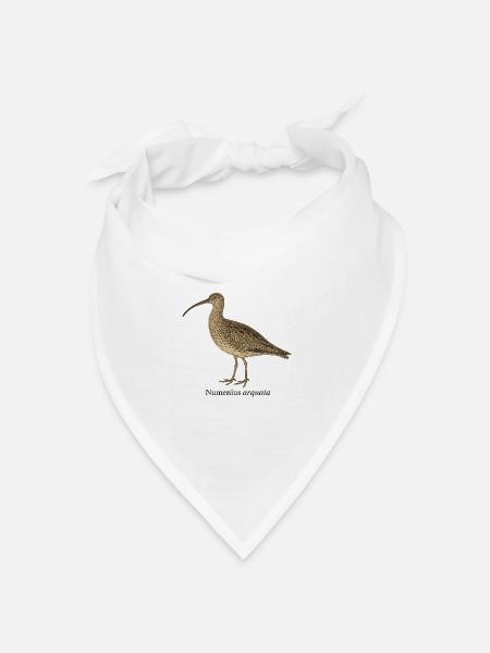 Brachvogel - Numenius arquata - Bandana Dreieckstuch - Weiß