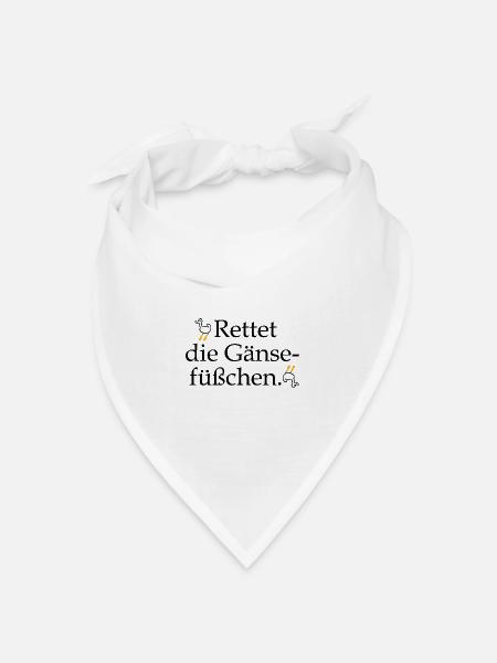 Rettet die Gänsefüßchen! - Bandana Dreieckstuch - Weiß