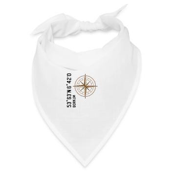Borkum Koordinaten - Bandana Dreieckstuch - Weiß - Vorne