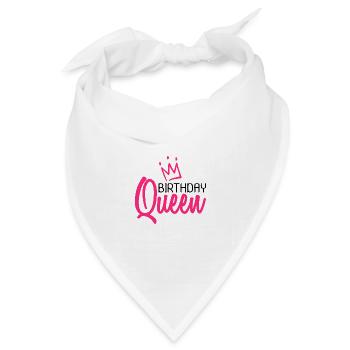 Birthday Queen Geburtstag Königin Krone Rosa - Bandana Dreieckstuch - Weiß - Vorne