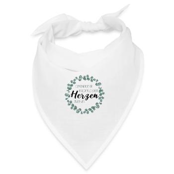Kleine Menschen brauchen so große Herzen wie Deins - Bandana Dreieckstuch - Weiß - Vorne