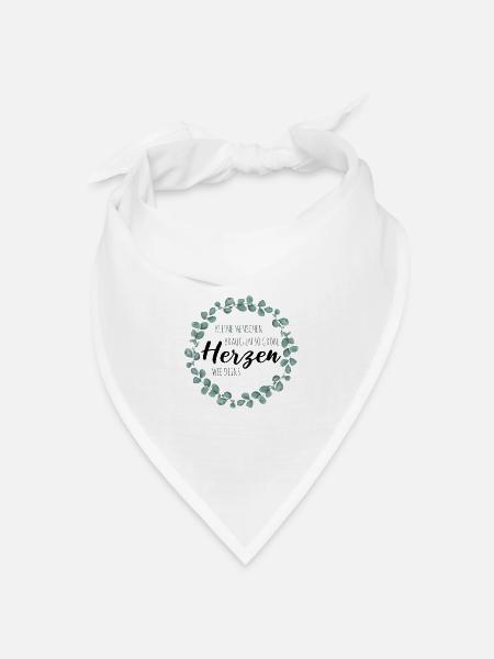 Kleine Menschen brauchen so große Herzen wie Deins - Bandana Dreieckstuch - Weiß