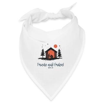 Friede auf Erden Weihnachtskrippe Heilige Familie - Bandana Dreieckstuch - Weiß - Vorne