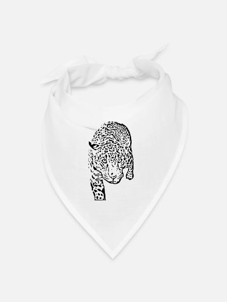 leopard schwarz schwarzer Leopard - Bandana Dreieckstuch - Weiß
