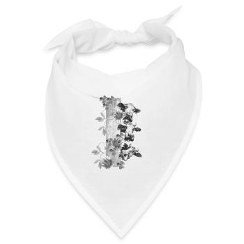 Kühe hinterm Zaun - Bandana Dreieckstuch - Weiß - Vorne