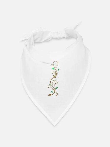 Ranke, Ornament - Bandana Dreieckstuch - Weiß